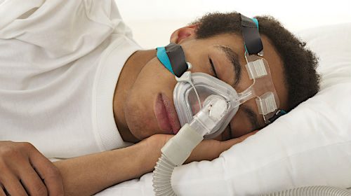 Young Man Sleeping Apnea Cpap Machine, Health Channel